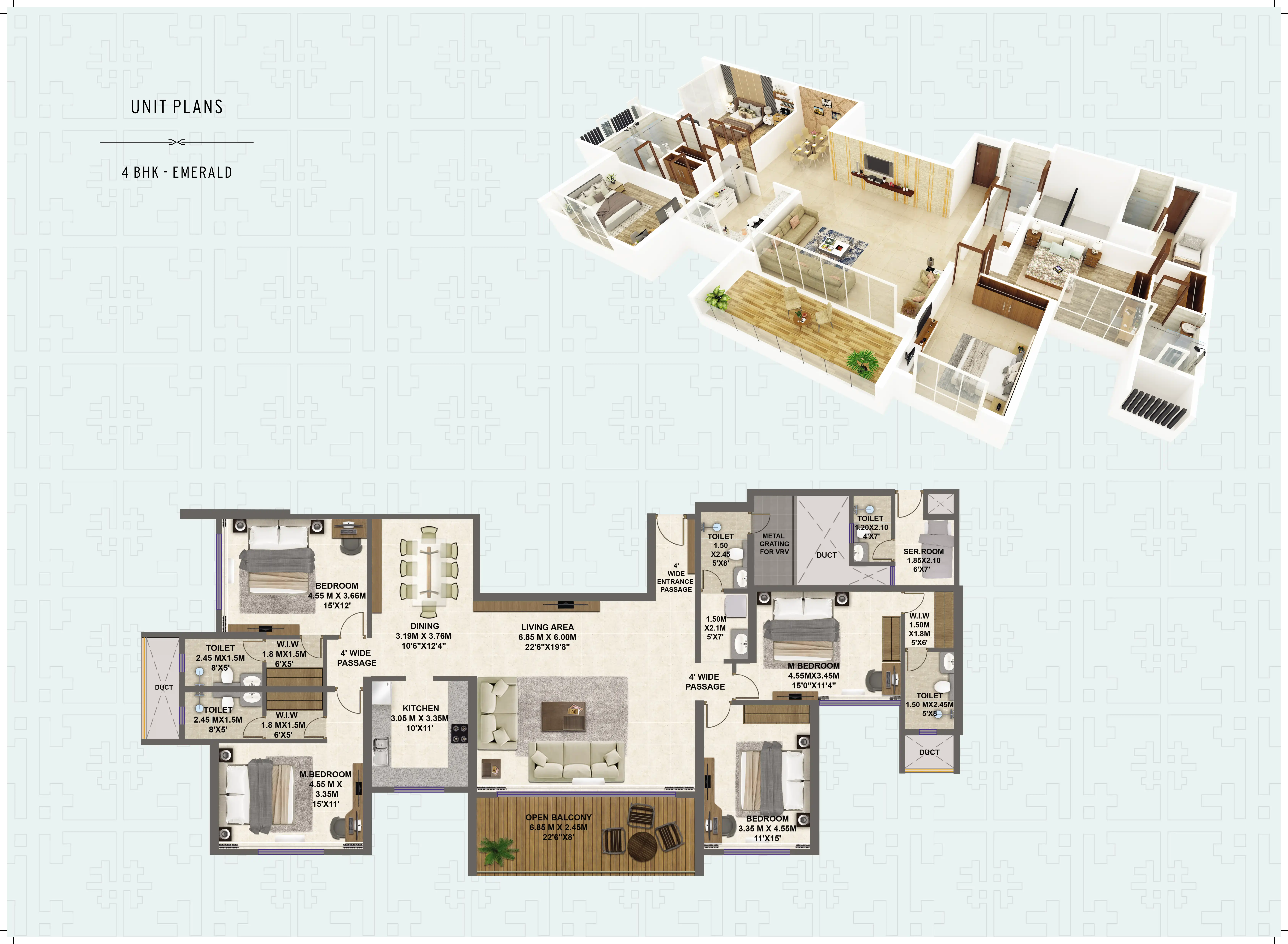 UNIT PLANS 4 BHK - EMERALD